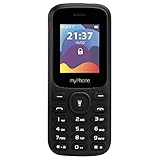 MP myPhone Fusion Tastentelefon, große beleuchtete Tasten, Farbdisplay 1,77', Akku 600 mAh, Fackel, Radio, Dual-Sim, bluetooth, Mobiltelefon für Senioren, Schwarz, tastenhandy, seniorentelefon
