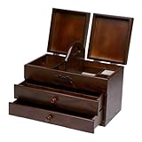 Vintage-Nähkorb-Organizer aus Holz, unterteilte Schubladenbox mit Griff für Näh- und Stickzubehör, ideale Aufbewahrungslösung für den Schreibtisch