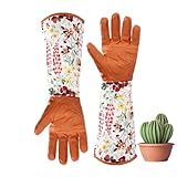 Gartenhandschuhe, Rosenhandschuhe, Gartenhandschuhe für Damen, Dornenschutz, lange Gartenhandschuhe mit Dornenschutz, für Damen, Rosenschnitthandschuhe, Paar