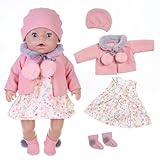 Puppenkleidung für 36-43 cm Baby Puppen mit Hut Mantel und Socken (Keine Puppe)