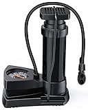 Lifelf Fahrradpumpe Mini tragbare Fußpumpen mit Manometer für Alle Ventile AV/DV/SV Luftpumpe geeignet für MTB Trekkingräder City-Bikes und Kinderräder Für Bälle Schwimmring und Luftmatratze