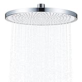 10 Zoll Regenduschkopf Duschkopf Regendusche Watersaving YUANNY Kopfbrause mit 324 Anti-Kalk-Düsen Verstellbarer Einbauduschköpfe Bad Groß Überkopfbrause Rund，Durchmesser 26 cm, Chrom