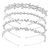 HAPINARY 4 Stück Krone Haarschmuck Zur Hochzeit Junggesellinnenparty Brautkopfbedeckung Perlen Tiara Paillette Brautjungfer Diademe Für Frauen Krawatten Tiaras Dekorationen Strasssteine