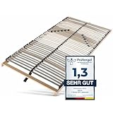 Sleepneo Lattenrost 140x200, 42 Latten, Ergonomischer 7-Zonen-Lattenrost 140 x 200 cm aus Buchenholz, Selbstmontage, hohe Traglast bis 150Kg