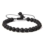 KVOHBED Armband Herren Perlen, Armbänder Aus Natürlichen Edelsteinkristallperlen, Lavastein, Modisches Meditationsarmband, Reiki-Yoga-Armband, Verstellbare Geflochtene Armbänder Für Frauen Und Männer