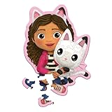 Trefl – Konturenpuzzle aus Holz: Gabby's Dollhouse, Gabby und ihre Katze – 50 Elemente, Wood Craft Junior, Unregelmäßige Formen, 10 Figuren, Modernes Puzzlespiel, Spiel für Kinder ab 5 Jahren