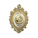 Boltze Wandobjekt Champagner Klingel (Deko-Schild für Sekt-Liebhaber, Geschenkidee, edles Design, lustige Wanddekoration mit angedeuteter Klingel, Farbe gold / weiß) 1016154