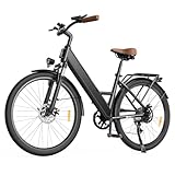 Finbike 26 Zoll E Bike für Erwachsene, 7-Gang Elektrofahrrad mit abnehmbarem 36V 10.4Ah Akku, 25 km/h und 70KM Reichweite, voll ausgestattet mit Ablagen, Autolampen und Stoßdämpfung