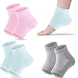 3 Paar Feuchtigkeitsspendende Socken,Gel Fersen Socken, Weiche Lüften Gel Ferse Socken Offene Zehensocken für Trockene Harte Gerissene Haut Befeuchtende Tagesnachtpflege Haut