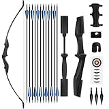 NorthSpoor Recurvebogen und Pfeil-Set, Takedown-Recurvebögen, Bogenschießen für Erwachsene, Links- und Rechtshänder, 40 lbs Langbogen, Geeignet für Zieltraining im Freien