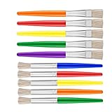 10-Stück Malen Pinsel Kinder, Malpinsel für Kleinkinder, Wasserfarben Kinder ab 2 Jahre, Große Pinsel Runde und Flache Pinselset, Wasserfarben Pinselset für Abwaschbare Farbe Acrylfarbe Malanfänger