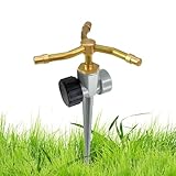 Wassersprenger Für Rasen,3-Arme Messing Pflanzenbewässerer Gartenbewässerungszubehör 360° Rotierender Sprinkler Für Landschaft Schwimmbad Gemüsegarten Terrasse Landwirtschaft
