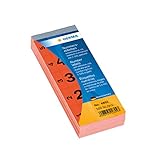 HERMA 4892 Nummernblock Zahlen 1-500, doppelt, 500 Stück, 56 x 28 mm, selbstklebend, matt, 2fach fortlaufende Papier Nummernetiketten Zahlenetiketten Anlagenummern, rot
