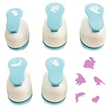 5 Stück Papierstanzer Set,Motivstanzer aus ABS und Zinklegierung,Tragbarer Papier Ausstanzer Kinder,für Scrapbooking,Fotoalben und Kartengestaltung(Stil 2)