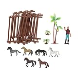 TOYANDONA 1 Satz Simulation stabil Plüsch Pferdemädchen Pferdestatue Modell Pädagogisches Pferdehof Tiermodelle Mini-Waschscheune-Spielset Miniatur-Scheune Plastik