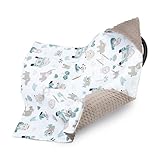 Einschlagdecke Babyschale Decke Kinderwagen 90 x 90 cm - universal Baby Babydecke für Buggy Autositz Ganzjahres Baumwolle Minky Afrika Braun