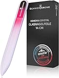 SCHWERTKRONE® Glasnagelfeile [ORIGINAL BOHEMIA KRISTALL] - Glasfeile für Nägel hochwertig - Nagelfeile Glas für Naturnägel - Nail File Nagel Feilen - Nagelfeile 14cm doppelseitig