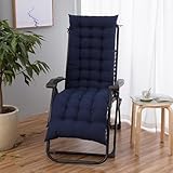 Dicke Sonnenliege Auflage,Tragbarel Für Gartenliegen Outdoor, Bequeme Liegenauflage Mit Antirutsch, Einstellband,Kissen Für Relaxsessel(Navy Blue,40X110X8cm)