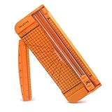 Papierschneider 12 Zoll A4 Schneidemaschine Papier Schneidegerät Papier Cutter mit Automatischer Sicherheit Schutz und Seitenlineal Schneidegerät für Papier, Fotos, Handwerksprojekt, Etikett-Orange