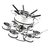 Multifunktionaler Kochtopf, drehbares Fondue-Set, Fondue-Set, Schüssel, Edelstahl, Fondue-Gabel, Käse-Set, Kochen, Fondue-Topf, rotierender Käse-Set, Fondue-Gabel-Set, multifunktionaler Käseto