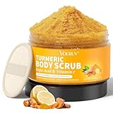 KöRperpeeling,Kurkuma-Vitamin C Peeling, Entfernt Abgestorbene Hautzellen, Reduziert Dunkle Flecken, Tiefenreinigendes Peeling für KöRper, Gesicht, HäNde und FüßE, 320 g
