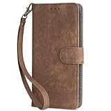 Bnvdfre Echtleder Handyhülle für Sony Xperia 10 VI Hülle [Echtes Leder] [Kartenfach] [RFID Schutz] [Standfunktion] Handytasche Lederhülle Flip Cover - Braun