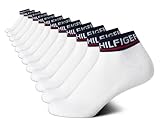 Tommy Hilfiger Damen Quarter Socken – 12er-Pack, weich gepolstert, athletisch, Viertel-Länge, Knöchelsocken für Damen (Größen: 37-45), Marineblaues Logo, 36.5-43 EU