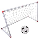 Cufaee Fußballtor, Mini-Fußballtor für Kinder, Pfostennetz-Set mit Ballpumpe für Kinder-Sportspielzeug im Innen- und Außenbereich (106cm)