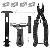 UETSNOR Kettennieter Fahrrad, Fahrradketten Reparatur Set 2.0, 4 Paar Fahrradketten Nieten, Kettenlehre Fahrrad, Fahrradketten Nieten und Kettenschloss Zange, für 6-12 Fach Fahrradkette Werkzeug