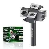 BALUGAEA Planfräser 8mm schaft 4 Zähne 38.1mm Durchmesser Hobelfräser RPM16000 Planfräser für Oberfräse mit 12x12x2.2mm Wendeplatten für Holz MDF Hartholz Kunststoffe