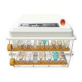 Hethya Brutautomat Vollautomatisch, 120 Eierinkubatoren automatische Temperaturregelung, Feuchteüberwachung, automatische Rotation der Eier, Wachteleier-Inkubator, Eierkerze