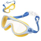 TOGEVAL Kinderschwimmbrille Anti Beschlag Kein Haarziehen Verstellbarer Riemen UV Schutz Komfortabel Schwimmzubehör Für Jungen Und Mädchen