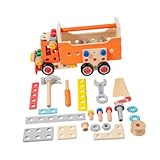 Sharplace Kinder-Werkzeugset, Spielzeug, Holzbausatz, Werkzeugkasten, Werkzeugbank, Holzwerkzeugspielzeug, Holzspielzeugset für 3, 4, 5, 6,