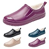Richymfa Gummistiefel für Damen, Regen, wasserdicht, elegant, warm, winddicht, mittlere Höhe, Arbeitsstiefel, strapazierfähig, Ankle Boot bequem, gepolstert, niedrige Stiefeletten für Damen, bunt