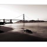 murando Fototapete PREMIUM Gate Bridge 100x77 cm Vlies Tapeten Wandtapete XXL Moderne Wanddeko Design Wand Dekoration Wohnzimmer Schlafzimmer Büro San Francisco Amerika USA Landschaft