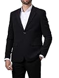 Hirschthal Business Anzugsakko Herren 2-Knopf Sakko Regular Fit - mit Kleidersack - Sakko Schwarz 28