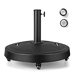 GOPLUS Sonnenschirmständer mit Rollen, Schirmständer für Schirmstöcke 38mm / 48mm, Sonnenschirm Ständer φ 52cm, Sonnenschirm Fuß 23kg, Marktschirmständer Balkonschirmständer schwarz