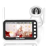 OBVHNUA Babyphone mit Kamera,4,3' HD-Display,10x Zoom,VOX, Nachtsicht,Temperaturüberwachung,Zwei-Wege-Audio