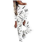 Hose, Sportärmel, lässiger Anzug, bedruckt, lässig, modisch, Damenanzüge, Sets für Damen, Karriere-Hosenanzüge, weiß, M