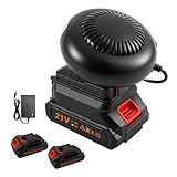 luolety Auto-Heizlüfter, tragbarer Auto-Windschutzscheiben-Entfroster für Makita, mit 2 x 1500 mAh Akku und Batterieladegerät, Raumheizung für kleine Fahrzeuge, Auto-Windschutzscheiben-Defogger für