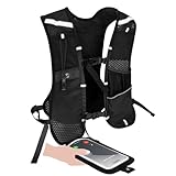 MOQAE 6L Laufweste für Damen und Herren, Multifunktionale Ultrleicht Laufrucksack, Wasserdicht, Reflektierend, Atmungsaktiver Running Vest, Trinkweste für Laufen, Marathon, Wandern, Camping, Radfahren