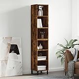 WKIEQACO Schränke und Aufbewahrung, Buffets und Sideboards, Highboard geräucherte Eiche, 34,5 x 32,5 x 180 cm, Holzwerkstoff