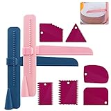 YUEYUAN 2 Pcs Verstellbar Kuchen Schaber mit 6 Pcs Fondant Spatel，Glätter Kuchen Schaber Kuchen Sahne Schaber Kuchenschaber Fondant Glätter DIY Modellierwerkzeug Fondant Kuchenschaber
