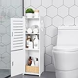 FACOKOLA Badezimmerschrank, Toilettenschrank, Freistehender Badschrank Schmal, Kleiner Wasserdichter Schrank, Multifunktionsschrank für den Hausgebrauch, 22 x 24 x 75 cm, Weiß