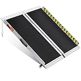VNN Tragbare Rollstuhlrampe 91 cm, rutschfest, Aluminium, zusammenklappbar, Handicap-Rampe, Türschwelle, Rollstuhlrampe für Zuhause, Treppen, Türen, Bordsteine, Treppen