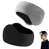 BSITSSS 2 Stück Ohrenwärmer Herren Damen, Winter Ohrenschützer, Schwarz Stirnband Ohrenschutz, Grau Warmes Earmuffs, Moden Ear Warmers für Laufen, Yoga, Skifahren, Fahrrad, Ohrabdeckung