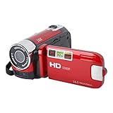 VBESTLIFE Videokamera-Camcorder 16 MP 30 FPS, 16-Fach Digitale Zoomkamera mit Drehbarem 2,7-Zoll-TFT-Bildschirm, Vlogging-Kamera (Rot)