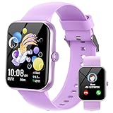 Smartwatch Kinder, Kinder Sport Fitness Uhr für Mädchen Jungen mit Schrittzähler, 100+ Sportmodi, Wecker, Spiele, Stoppuhr, Kinderuhr, Nachrichten, Aktivitäts Watch für Teens 5-16 Geschenke, Violett