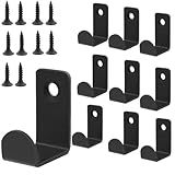 10 Stück Garderobenhaken, Kleiderhaken Schwarz, Kleiderhaken Wandhaken Schwarz Metall Haken zum Schrauben für Schlafzimmer Badezimmer Wohnzimmer Garderobenleiste Mäntel Handtuch Jackenhaken