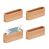 YMTWSRY Visitenkartenhalter Holz, 4 Stück Kreative Hölzerne Visitenkartenständer Hochstabil Visitenkarten Halter für Ausstellung Messe Empfang Büro